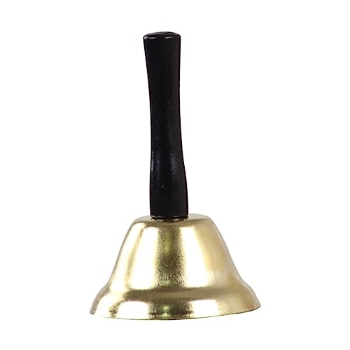 FUNNETOYU Laute Handglocke aus Metall mit Holzgriff Weihnachtsdekoration Schulunterricht und Serviceanrufe Erzeugt Klingeltöne Langlebig von FUNNETOYU