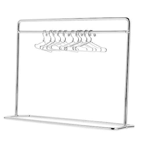 FUNNETOYU Miniatur Kleiderständer für Puppen Teiliges mit Hängern und Silbernem Rack Robuste Puppenkleiderbügel für Kleidung und Accessoires für Puppenoutfits und Spielzeugorganizer FUNNETOYU Miniatur Kleiderständer für Puppen Teiliges mit Hängern und Silbernem Rack Robuste Puppenkleiderbügel für Kleidung und Accessoires für Puppenoutfits und Spielzeugorganizer von FUNNETOYU