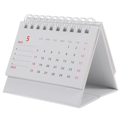 FUNNETOYU Minimalist Stehkalender Tischkalender mit Dickem für Büro und Zuhause Notizblock Flip Kalender für Tägliche Planung und Persönliche Motivation Kompakter Monatskalender Weiß von FUNNETOYU