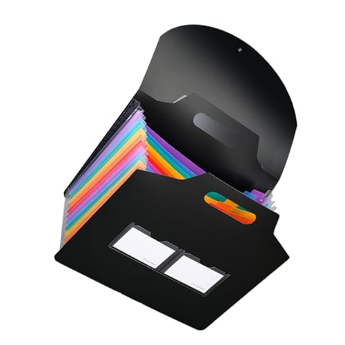 FUNNETOYU Multi Layer Fächer Ordner für Dokumente Tragbare Aktenmappe mit Regenbogen Innenseiten Organisieren von Unterlagen Visitenkarten und Leicht Langlebig und Praktisch für Täglichen von FUNNETOYU