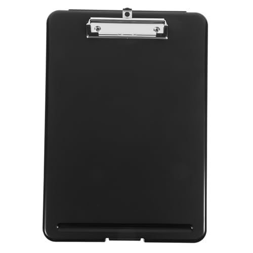 FUNNETOYU Multifunktionales Clipboard mit Aufbewahrungsbox Stabiles Schreibbrett Büro Hartplatte Dokumentenhalter mit Clip Schreibbrett für Büro Schule und Zuhause Transparent Schwarz von FUNNETOYU