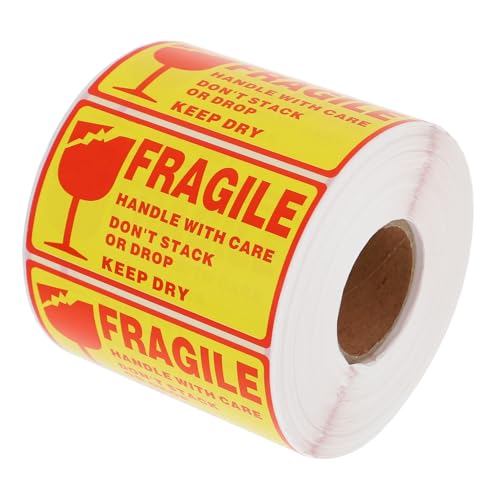 FUNNETOYU Pack Fragile Warning Sticker Selbstklebend Rote Gelbe Versandetiketten für Zerbrechliche Pakete Stark Haftend Vielseitig für Kartons Flexible Warnaufkleber FUNNETOYU Pack Fragile Warning Sticker Selbstklebend Rote Gelbe Versandetiketten für Zerbrechliche Pakete Stark Haftend Vielseitig für Kartons Flexible Warnaufkleber von FUNNETOYU