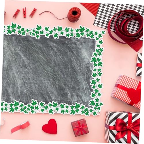 FUNNETOYU Pflanzenblatt Wandbordüre Aufkleber Dekor Klassenzimmer Tafel Rahmen DIY Bastelprojekt Geschenkidee für Lehrer Schüler Pinnwand Gestaltung von FUNNETOYU