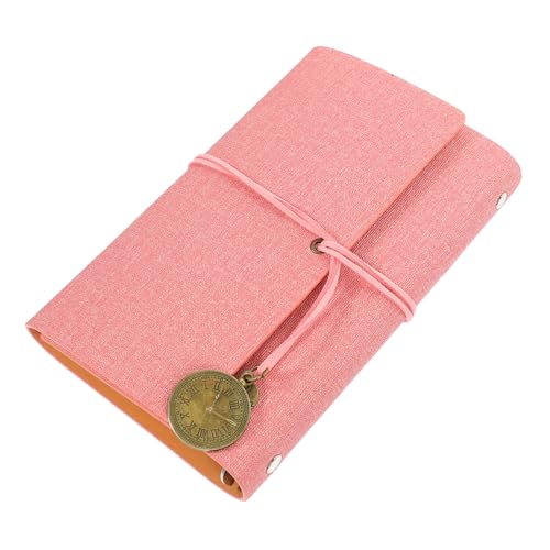 FUNNETOYU Planer Notizbuch Vintage Stil Tagesplaner mit Bindeband Tragbares Terminplaner Handbuch für Schule Büro und Alltag in Rosa von FUNNETOYU