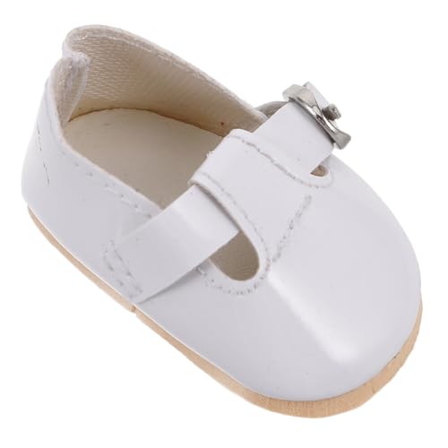FUNNETOYU Puppenschuhe Puppen Accessoires Puppen Kleidung Puppen Schuhe Zubehör Babyschuhe für Puppen Weiße Schuhe für Babys Kinderkleidschuhe weiße Babyschuhe -Festzug-Schuhe Light Grey von FUNNETOYU