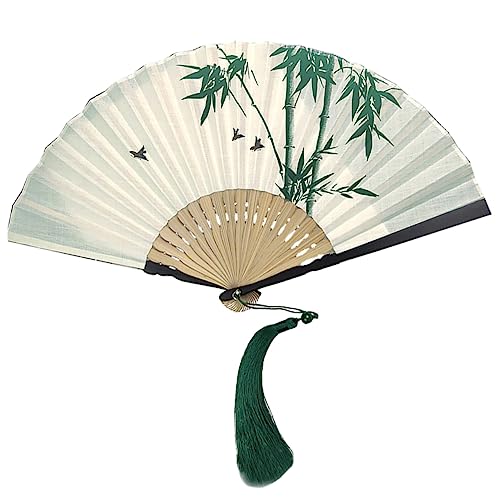 FUNNETOYU Retro Fächer aus Baumwolle und Faltbarer Chinesischer Stil für Tanz Hochzeit Party mit Quaste Hochwertiger Handfächer im Antiken Design Leicht zu Transportieren FUNNETOYU Retro Fächer aus Baumwolle und Faltbarer Chinesischer Stil für Tanz Hochzeit Party mit Quaste Hochwertiger Handfächer im Antiken Design Leicht zu Transportieren von FUNNETOYU