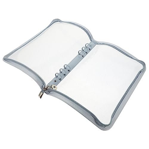 FUNNETOYU Ringbuch Hülle Zipper Binder Notebook Cover Leicht Transparent Blau Robust Wiederverwendbar Schutz für Notizbuch und Lose Praktisch für Schule und Reise von FUNNETOYU