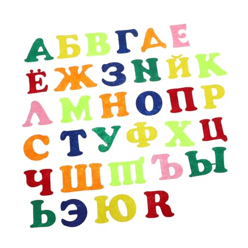 FUNNETOYU Russisches Alphabet Wandsticker aus Filz und Vliesstoff Bunte Selbstklebende Buchstaben für Kindergarten und Frühkindliche Bildung Schadstofffrei Leicht Anzubringen Dekorativ und von FUNNETOYU