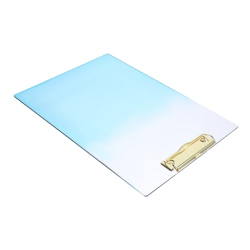 FUNNETOYU Schreibblock Tragbares A4-Board Datei Zwischenablage mit Multifunktions-Klemmbrett übersichtliche Zwischenablage Speicher-Zwischenablage Whiteboard-Klemmbrett Tafel Acryl Sky-blue von FUNNETOYU