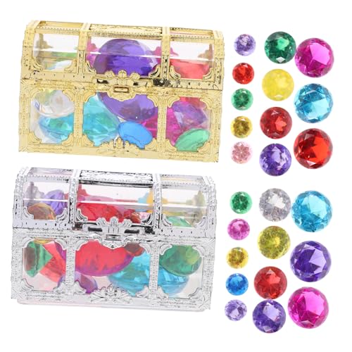 FUNNETOYU Tauchjuwelen Bunte Kunststoff Edelsteine mit Schatzkästen Poolspielzeug Dekorationssteine für Party Hochzeit Geburtstag FUNNETOYU Tauchjuwelen Bunte Kunststoff Edelsteine mit Schatzkästen Poolspielzeug Dekorationssteine für Party Hochzeit Geburtstag von FUNNETOYU
