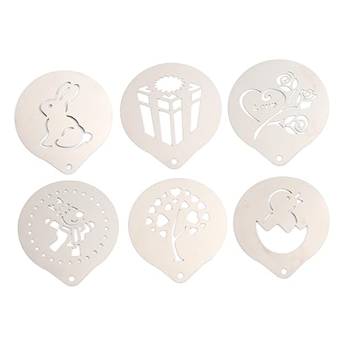 FUNNETOYU Teiliges Kaffee Stencils DIY Cappuccino Latte Milchkünstler Vorlagen für Kreative Kaffee Dekoration Vielseitige Schablonen für Kaffeeliebhaber von FUNNETOYU