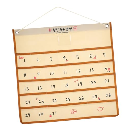 FUNNETOYU Vlieskalender Kalender-Hängetasche Kalendertasche praktisch Wandtaschen Kalenderhalter Wandorganisator hängende Wandtasche Wandspeicherbeutel Taschenkalender hängende Kalender von FUNNETOYU