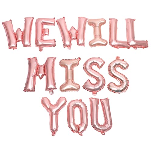 FUNNETOYU We Will Miss You Luftballon Banner Abschlussfeier Party Deko Aluminium Folienballons Leuchtenden Farben Gratulations und Abschiedsschmuck für Klassenkameraden von FUNNETOYU