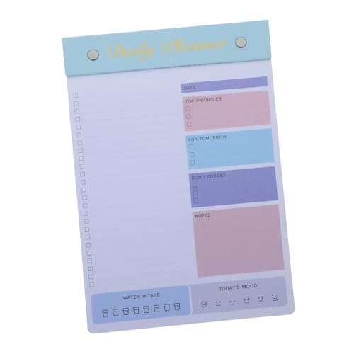 FUNNETOYU Zeitplaner Täglicher Aufgabenplaner Rosa Notizblöcke zu machen Notizblock für Arbeit tägliches notizbuch täglicher notizplaner Täglicher Planungsrestrang Arbeitsheft Papier Blau von FUNNETOYU