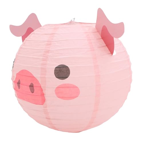 FUNNETOYU tierische Laterne Party Dekorationen Outdoor- Schwein Klassenzimmer LED Hängende Laternendekoration Papierlaterne für Dekore für Papierlaternen Tierlaternen Eisen Rosa von FUNNETOYU