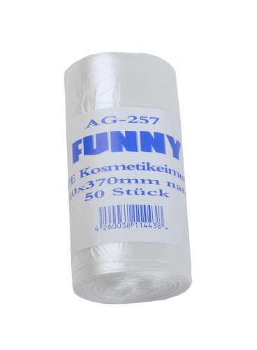 Funny HDPE Kosmetikeimerbeutel für leichte Abfälle, 310 x 370 mm, transparent, 40er Pack (40 x 50 Stück) von Funny