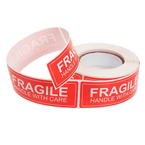 FUNOMOCYA 1 Rolle Fragile Handle With Care Aufkleber Selbstklebende Versandetiketten für Zerbrechliche Gegenstände für Sicheren Versand und Verpackung von FUNOMOCYA