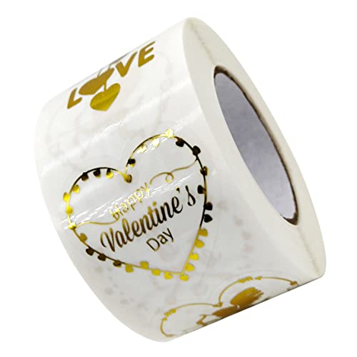 FUNOMOCYA 1 Rolle Herzförmige Selbstklebende Aufkleber Transparente Etiketten für Valentinstag für Geschenkanhänger Karten und Dekoration Romantische für Hochzeiten und Partys von FUNOMOCYA