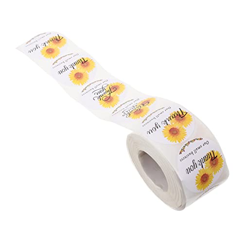 FUNOMOCYA 1 Rolle Roll Thank You Sticker Selbstklebende Blumen Aufkleber für Kuverts und Dekorationen für Persönliche und Geschäftliche Anlässe von FUNOMOCYA