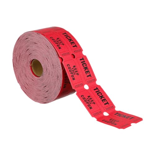 FUNOMOCYA 1 Rolle Rote Veranstaltungs Lose Rolltickets Perforierte Raffle Voucher für Messen und Freizeitaktivitäten Einfach zu Verwenden Hochwertiges von FUNOMOCYA