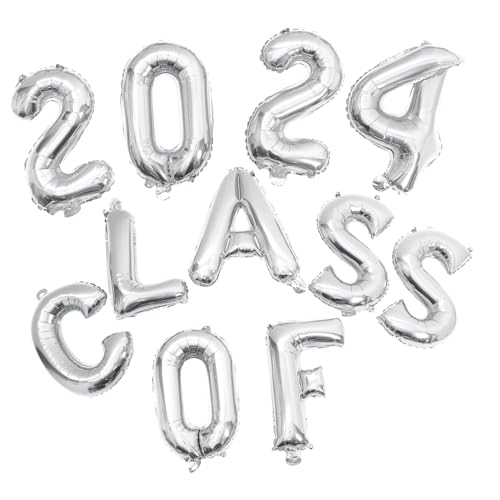 FUNOMOCYA 1 Satz Abschlussfeier Ballonset Silberne Folienballons für Graduation Party Dekoration Leicht für Wände Fenster und Türen Vielseitig Einsetzbar für und Außendekoration von FUNOMOCYA