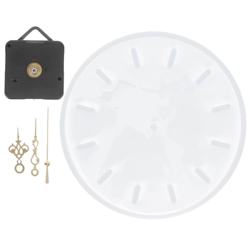 FUNOMOCYA 1 Satz DIY Silikon Uhrmacher Runde Epoxidharz Gussform für Wanduhr mit Zeigern Gold für Kreative Handwerksprojekte und Personalisierte Uhrengestaltung von FUNOMOCYA