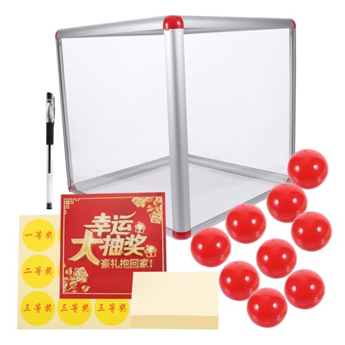 FUNOMOCYA 1 Satz Transparente Verlosungsbox aus Aluminium mit Roten Bällen Stift und Papier Vielseitige Raffle Box für Gewinnspiele und Events und Langlebig FUNOMOCYA 1 Satz Transparente Verlosungsbox aus Aluminium mit Roten Bällen Stift und Papier Vielseitige Raffle Box für Gewinnspiele und Events und Langlebig von FUNOMOCYA