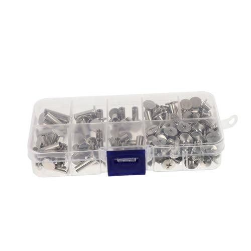 FUNOMOCYA 1 Schachtel Stainless Steel Buchschrauben Teilig für Fotoalben Scrapbooking und Lederhandwerk Langlebig und Installieren Schrauben und Mutter für Dokumente und Bücher von FUNOMOCYA