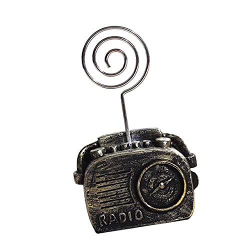 FUNOMOCYA 1 Stück Funkscheinhalter Fotoständer Beachten Memo-notiz-fotoständer Memohalterständer Halter Für Fotoclips Vintage-radio Büroradio Altes Telefon Namensträger Fotohalter Harz von FUNOMOCYA