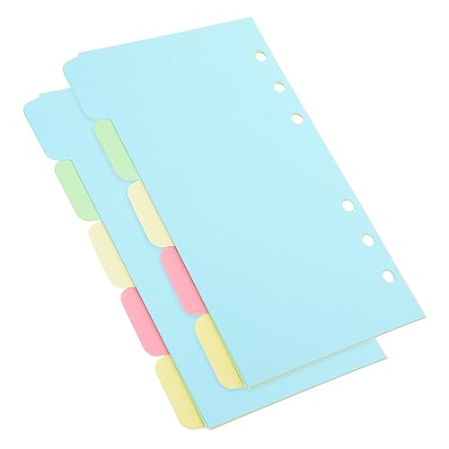 FUNOMOCYA 10 Blatt A6 einfarbig 6-Loch-Farbindex Loseblatt-Buchpaginierungspapier Klassifizierungsetikettenpapier 10 Stück Nachfüllungen Dateiteiler trennstreifen für ordner ordnerregister von FUNOMOCYA