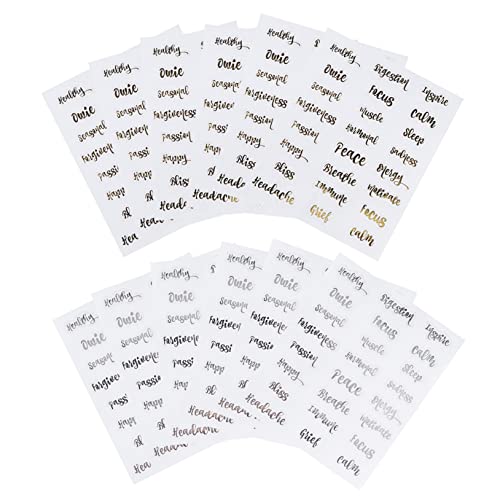 FUNOMOCYA 10 Blatt Aufkleber Mit Ätherischen Ölen Aufkleber Für Flaschen Flaschenetikett Klebeetiketten Flaschenaufkleber Für Ätherische Öle Etiketten Aufkleber Pvc-aufkleber von FUNOMOCYA