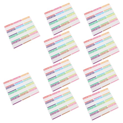 FUNOMOCYA 10 Blatt Beschreibbare Selbstklebende Namensaufkleber Wasserfeste Kunststoffetiketten für Ordnung und Klassifizierung zu Hause Schule und Büro Bunte Etiketten für Boxen Ordner und FUNOMOCYA 10 Blatt Beschreibbare Selbstklebende Namensaufkleber Wasserfeste Kunststoffetiketten für Ordnung und Klassifizierung zu Hause Schule und Büro Bunte Etiketten für Boxen Ordner und von FUNOMOCYA