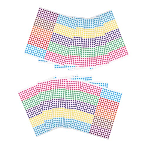 FUNOMOCYA 10 Blatt Bunte Punktetiketten Selbstklebende Aufkleber für Einfache Identifikation Vielseitige Farbkennzeichnungen für Kreative Anwendungen und Organisation von FUNOMOCYA
