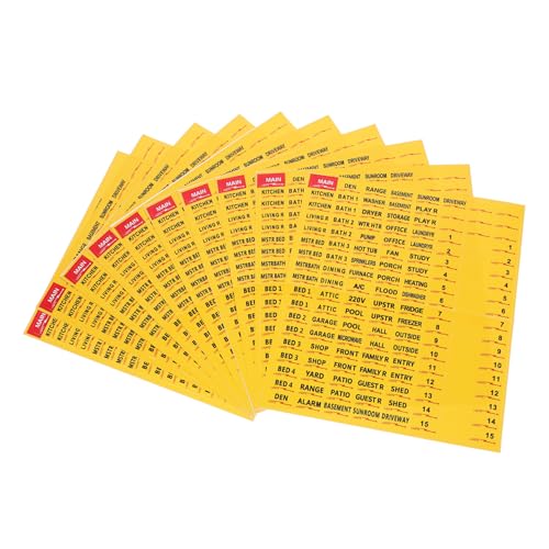 FUNOMOCYA Etiketten für Sicherungskästen 10 Bögen Aufkleber für Schalttafeln Zur Besseren Organisation und Identifizierung von FUNOMOCYA