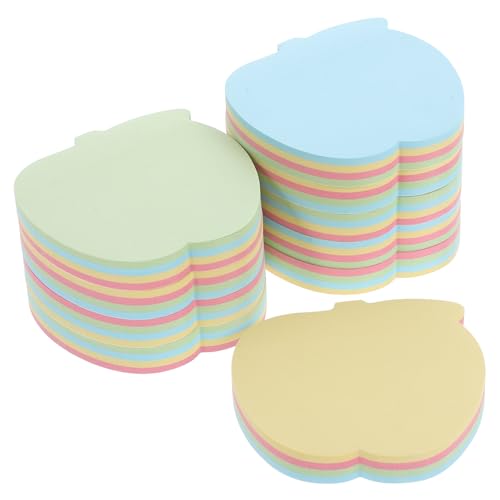 FUNOMOCYA 10 Packungen Pack Tragbare Bunte Haftnotizen Apfel Form Selbstklebende Notizblätter für Büro und Zuhause für Schnelle Notizen Erinnerungen und Listen von FUNOMOCYA