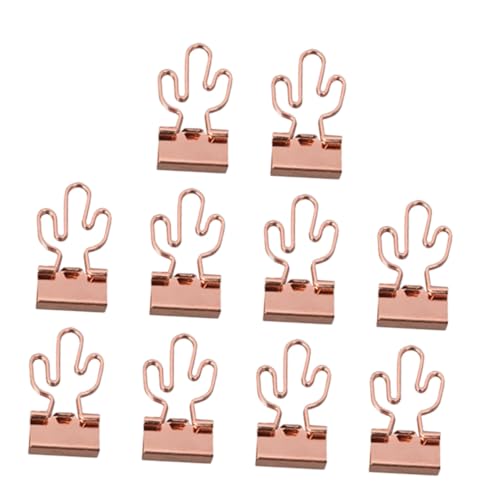 FUNOMOCYA 10 Stück Büroordner büroorganisation büroartikel cartape document holder Schreibwaren Halter für Büroklammern Heftklammern Schulmappenklammern Binder Büroklammern Metall Rose Gold von FUNOMOCYA