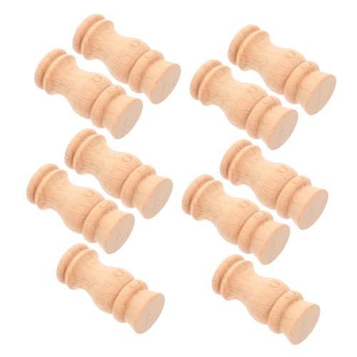 FUNOMOCYA 10 Stück Dekorative Holzspindeln Teiliges für Vintage Dekoration Robuste Holzsäulen für Kamin und Treppe DIY Freundlich Unlackiert Langlebig von FUNOMOCYA