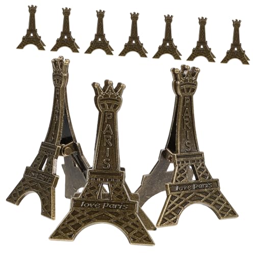 FUNOMOCYA 10 Stück Eiffelturm Tischkartenhalter Kreative Memo Clips für Fotos Notizen Visitenkarten Robuste Metallstruktur für Hochzeiten Feiern Dekoration von FUNOMOCYA