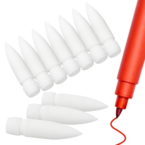 FUNOMOCYA 10 Stück Ersatzspitzen für Acryl Marker Nachfüllbare Pinselspitzen für Präzise Zeichnungen und Kunstwerke Kompatibel mit Verschiedenen Acrylstiften von FUNOMOCYA