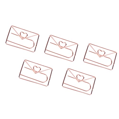 FUNOMOCYA 10 Stück Herzförmige Büroklammern Rosen Gold für Notizen Fotos und Lesezeichen Dekorative Clips für Home Office Schule und Kreative Projekte von FUNOMOCYA
