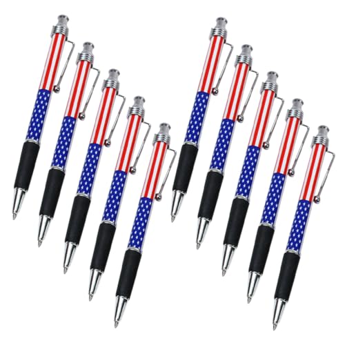 FUNOMOCYA 10 Stück Kugelschreiber mit Amerikanischer Flagge Schwarze Tinte Reibungslose Linien Ergonomischer Griff Praktischer Druckmechanismus für Schule Büro und Unterschriften FUNOMOCYA 10 Stück Kugelschreiber mit Amerikanischer Flagge Schwarze Tinte Reibungslose Linien Ergonomischer Griff Praktischer Druckmechanismus für Schule Büro und Unterschriften von FUNOMOCYA