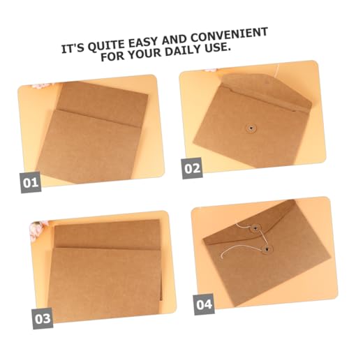 FUNOMOCYA 10 Stück Teiliges Dokumentenmappe aus Extra Dickem Kraftpapier mit Zugbandverschluss Robuste Papier Ordnerhüllen für Büro und Zuhause Vielseitige Stilvolle Aufbewahrungstaschen von FUNOMOCYA