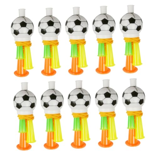 FUNOMOCYA 10 Stück Teiliges Fußball tröten Kunststoff Laute Anfeuerungshörner für Sportveranstaltungen Fanartikel und Party requisiten Einfache Handhabung zum Jubeln bei Fußballspielen von FUNOMOCYA