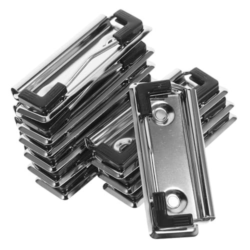 FUNOMOCYA 10 Stück Teiliges Metall Klemmbrett Clips Stark Haftend Leicht Montierbar für Büro Schreibtafel Dokumentenhalter Clips zur Sicheren Befestigung von Papieren und Memos von FUNOMOCYA