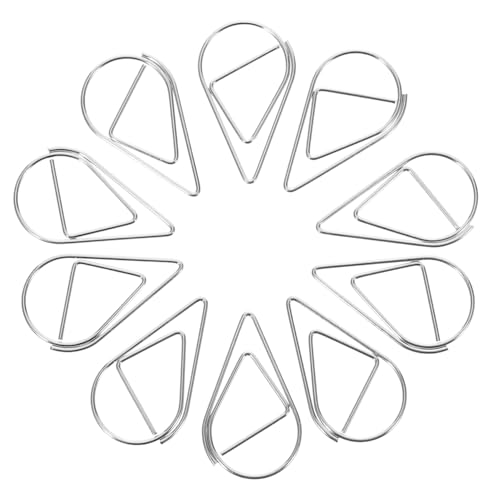 FUNOMOCYA 10 Stück Teiliges Niedliche Wassertröpfchen Büroklammern aus Robustem Metall Dekorative Paperclips mit Starker Klemmkraft Vielseitig für Büro Basteln Lesezeichen und Fotos von FUNOMOCYA