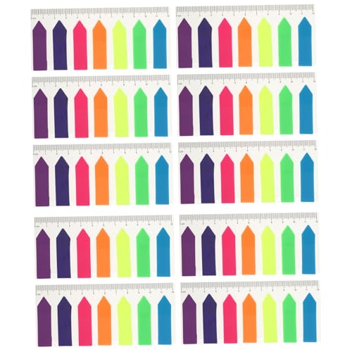FUNOMOCYA 10 Stück Teiliges Pet transparentes Haftnotizen Beschriftbare Marker indexetiketten Selbstklebende Wiederablösbare Seitenmarker Fluoreszierende für Büro Schule Zuhause von FUNOMOCYA