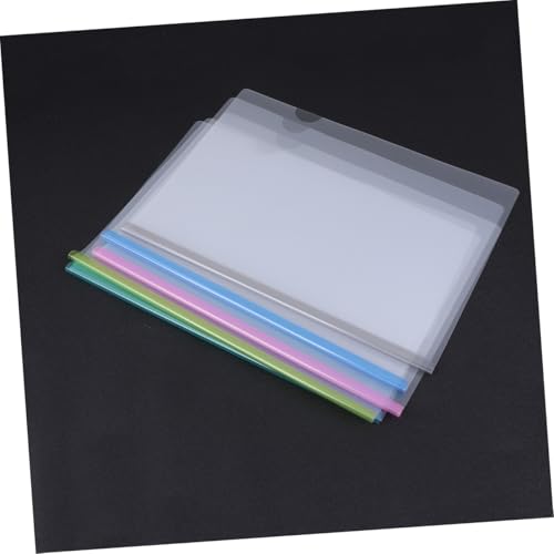 FUNOMOCYA 10 Stück Teiliges Schiebebinder Transparente Kunststoff Ordner mit Rutschfester Klemmleiste Bunte Aktenhalter für Schule Büro und Zuhause Flexible und Leichte Dokumentenmappe von FUNOMOCYA