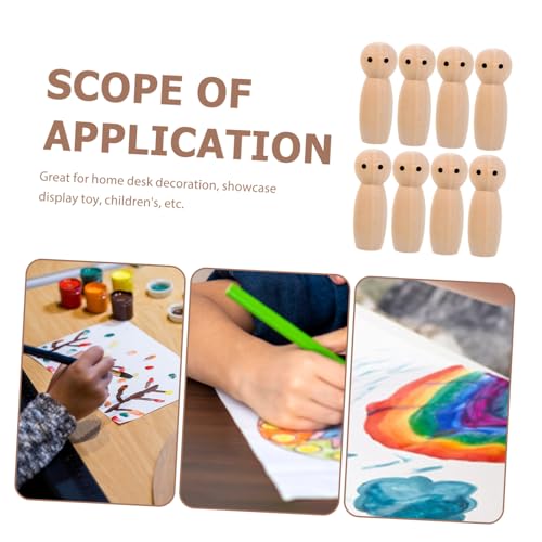 FUNOMOCYA 10 Stück Teiliges Unfertige Holzfiguren zum Bemalen DIY Holzpuppen mit Glatter Oberfläche Leichte Langlebige Holzpuppen für Kinderbasteln Heimdekoration und Geschenkideen von FUNOMOCYA