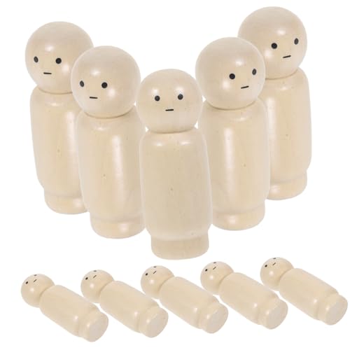 FUNOMOCYA 10 Stück Teiliges Unvollendete Holz peg puppen zum Bemalen DIY Graffiti Holzfiguren für Basteln Sichere Naturholzkegel Kreative Handwerks puppen für Jungen und Mädchen FUNOMOCYA 10 Stück Teiliges Unvollendete Holz peg puppen zum Bemalen DIY Graffiti Holzfiguren für Basteln Sichere Naturholzkegel Kreative Handwerks puppen für Jungen und Mädchen von FUNOMOCYA