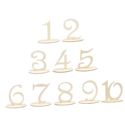 FUNOMOCYA 10 Stück Tischnummernkarte Aus Holz Empfangsschild Bretter Tischschilder Party Rezeption Zeichen Tischnummern Hochzeit Reservierte Schilder Für Tische Tischplatte Beige von FUNOMOCYA
